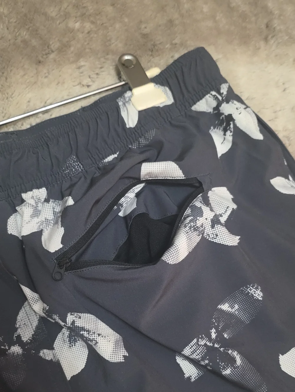 Calvin Klein Navy and White Floral Swim Trunks